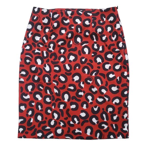 Love Moschino Dresses & Skirts - Love Moschino Red Animal Print Pencil Skirt Black White Cotton Stretch Sz 2